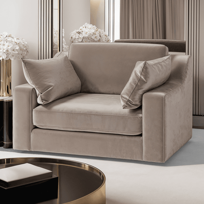 Victoria Mink Velvet Love Seat MTO Sofa