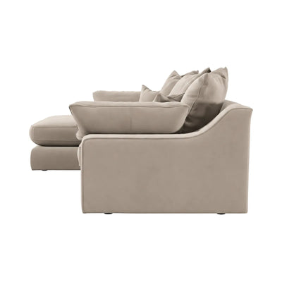 Victoria Mink Velvet Medium Chaise End Sofa - Left Hand Facing Sofa 