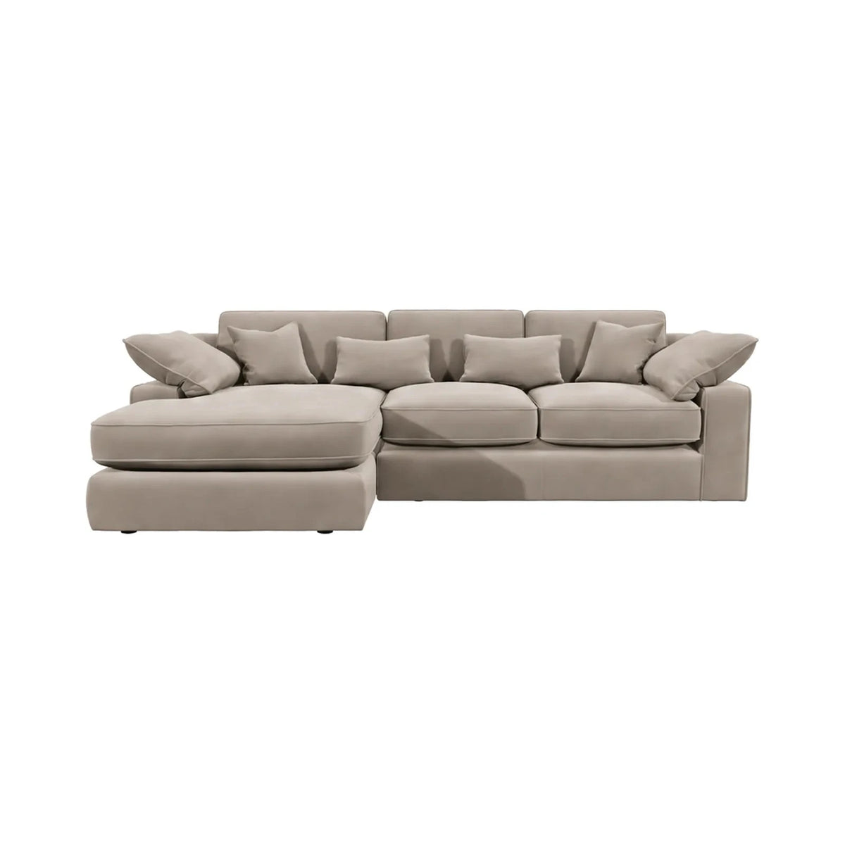 Victoria Mink Velvet Medium Chaise End Sofa - Left Hand Facing Sofa Standard Back 