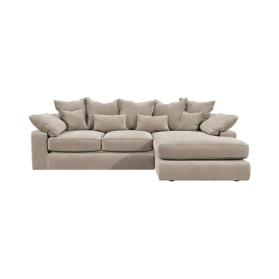 Victoria Mink Velvet Medium Chaise End Sofa - Right Hand Facing Sofa 