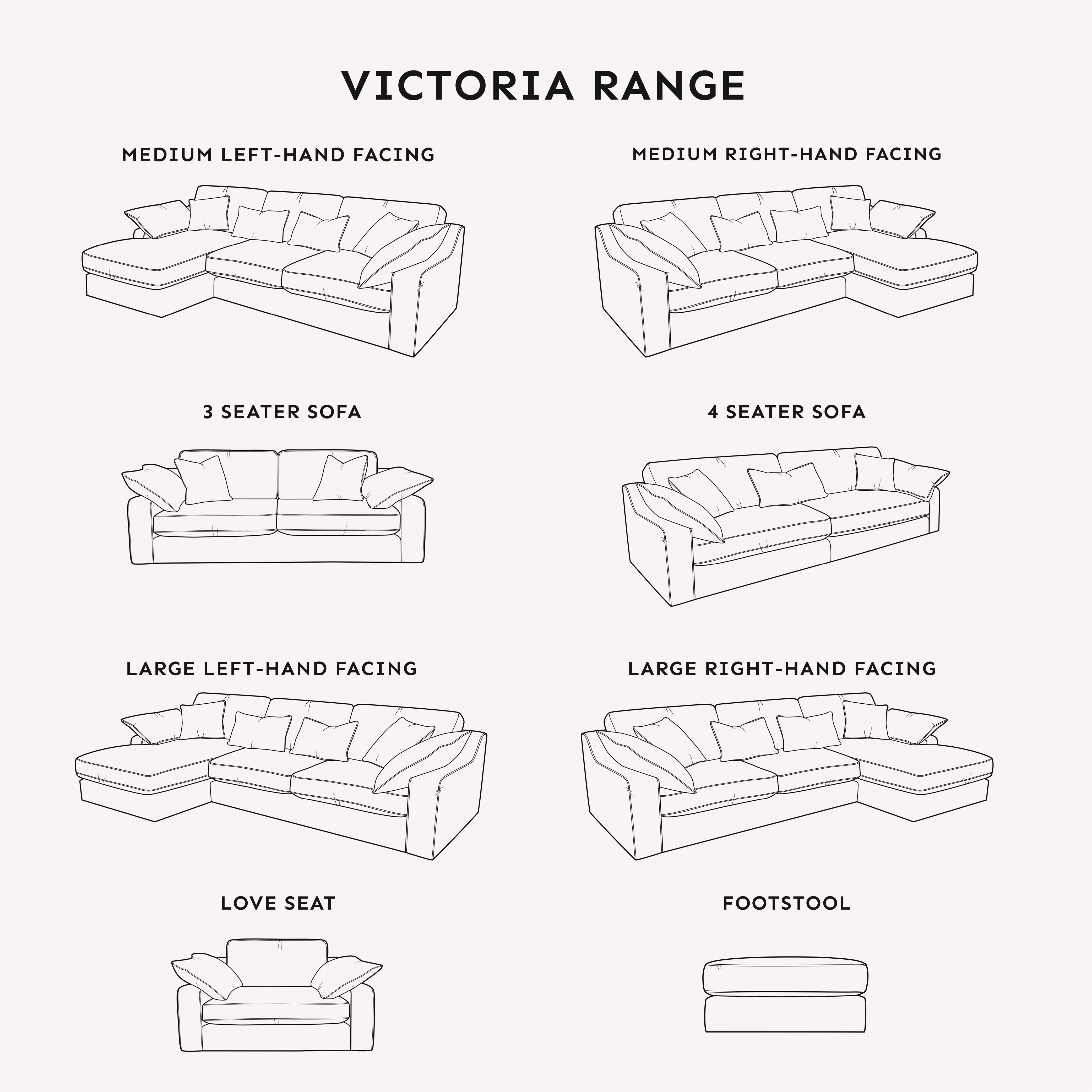 Victoria Oyster Chenille Sofa Range Sofa 