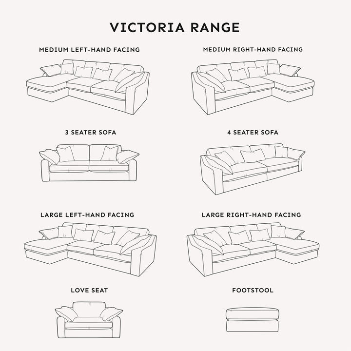 Victoria Oyster Chenille Sofa Range Sofa 