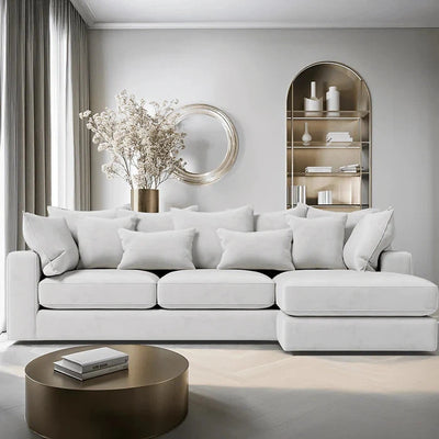 Victoria Silver Pillow Back Sofa Range Sofa Medium Right Hand Facing 