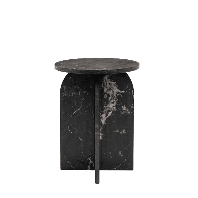 Vieste Black Marble Side Table Furniture 