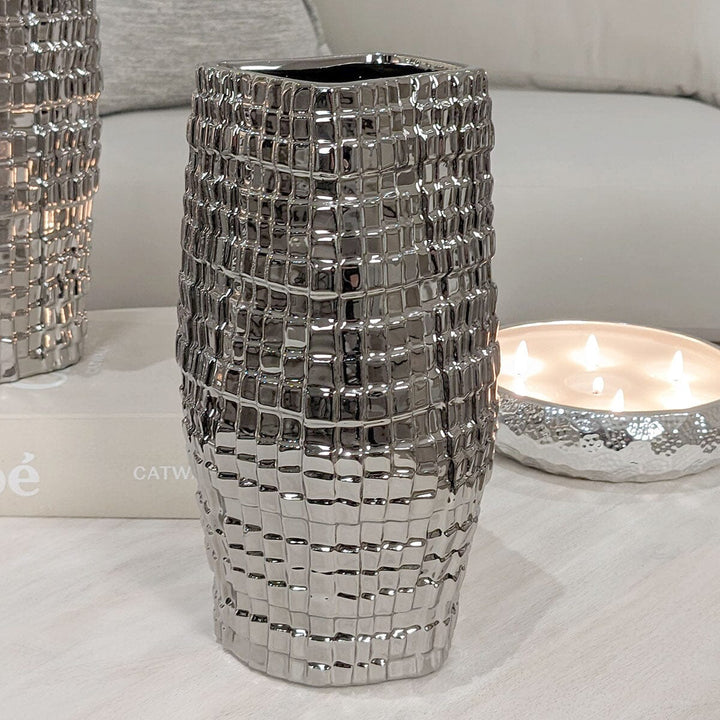 Vieste Large Silver Abstract Vase Accessories 