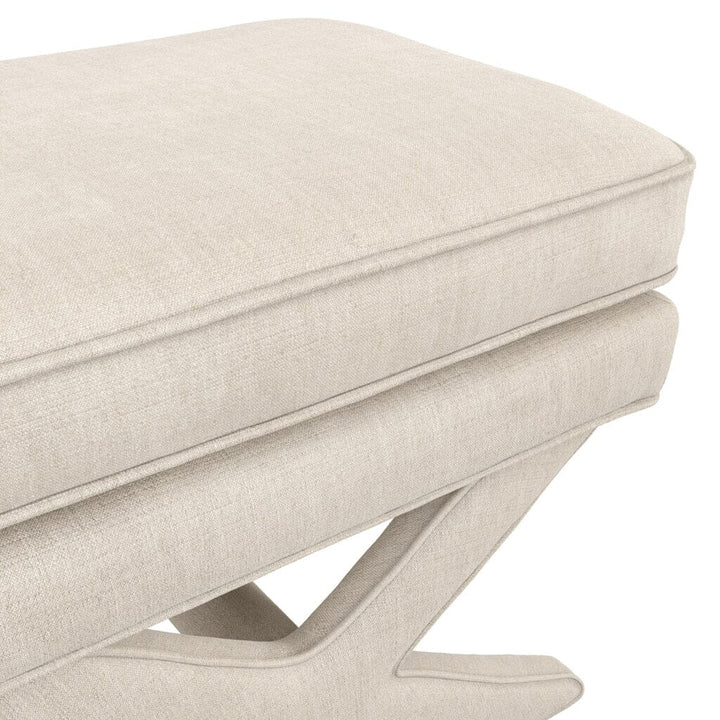 Vinesa Stone Linen Blend Cross Foot Stool Furniture 