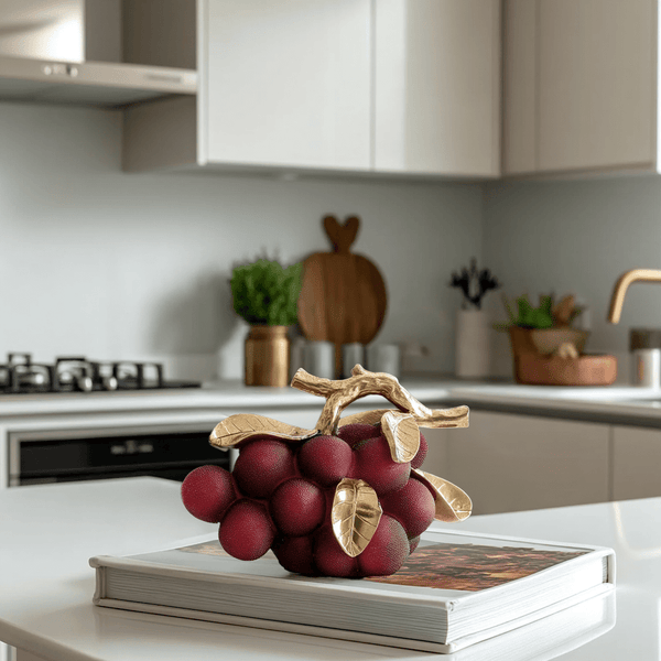 Vinora Burgundy Grape Ornament with Gold Detailing Accessories 
