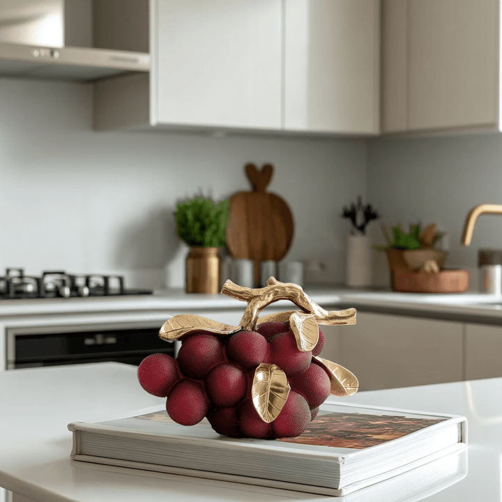 Vinora Burgundy Grape Ornament with Gold Detailing Accessories 