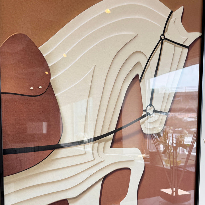 Vivienne Rust 3D Effect Horse Print Framed Wall Art - 60x90cm Accessories 
