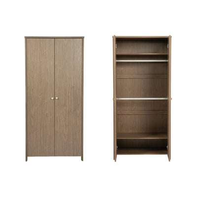 Walden Taupe Wooden 2 Door Wardrobe Furniture 