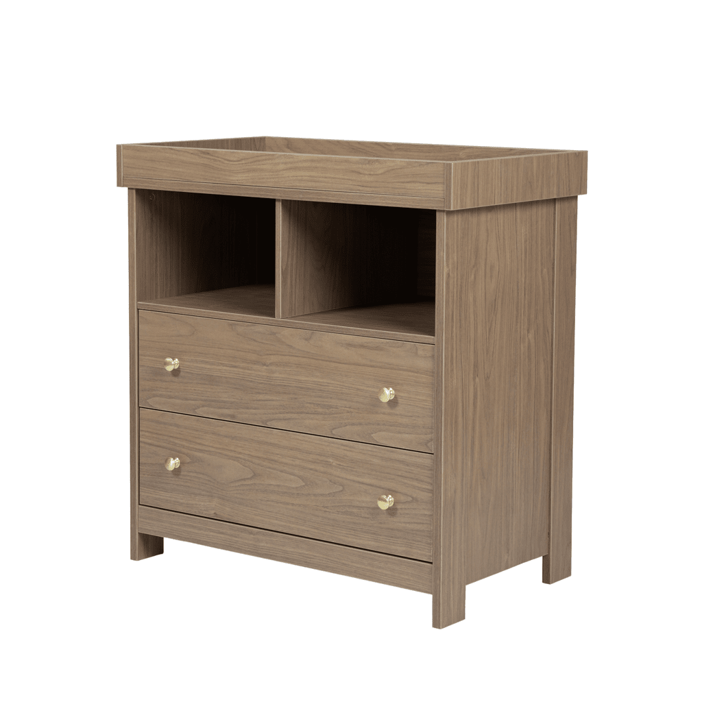 Walden Taupe Wooden 2 Drawer Changing Unit Nursery 