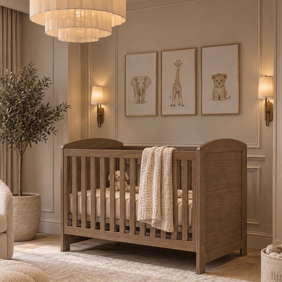 Walden Taupe Wooden Cot Bed Nursery 