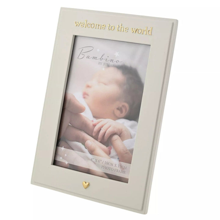 'Welcome to the World' Cream & Gold Photo Frame- 4x6" Accessories 