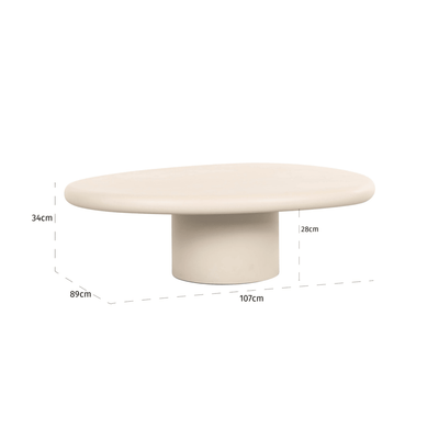 Wellington Beige Oval Coffee Table Furniture 