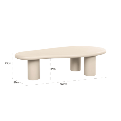 Wellington Beige Puddle Abstract Coffee Table Furniture 