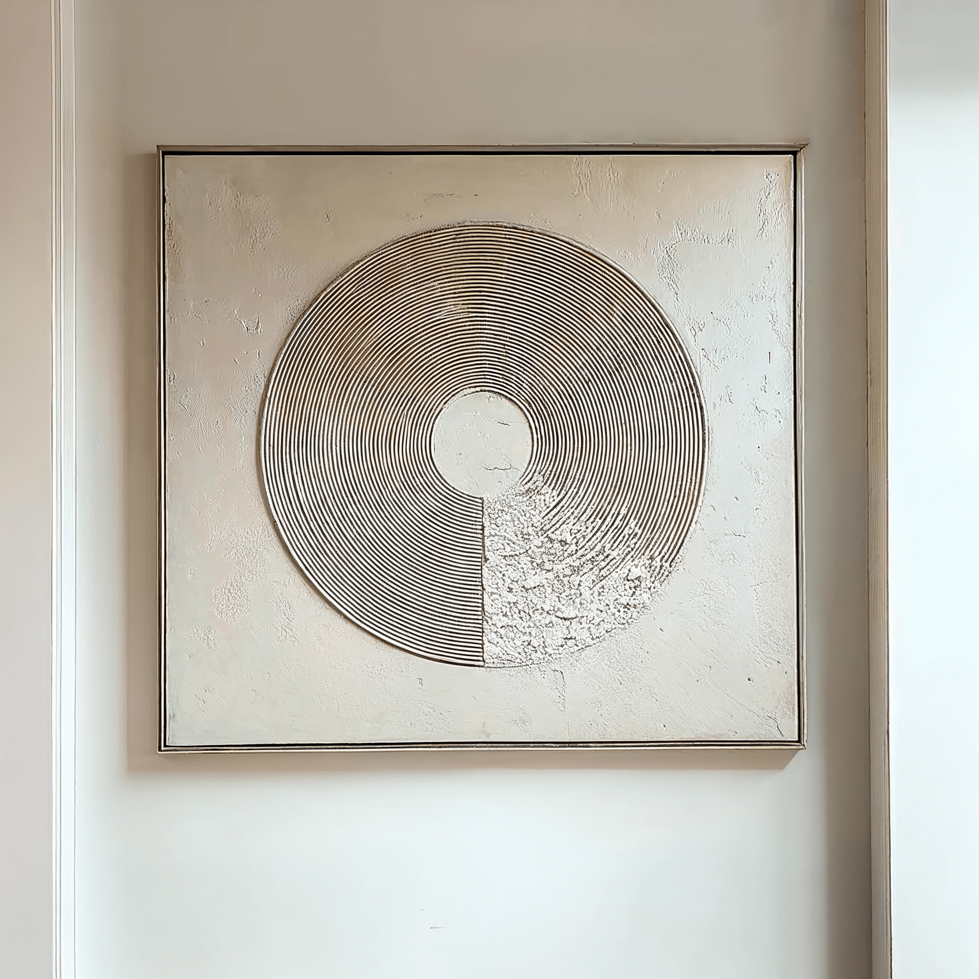 Westborne Cream & Gold Spiral Textured Canvas Wall Art Accessories 