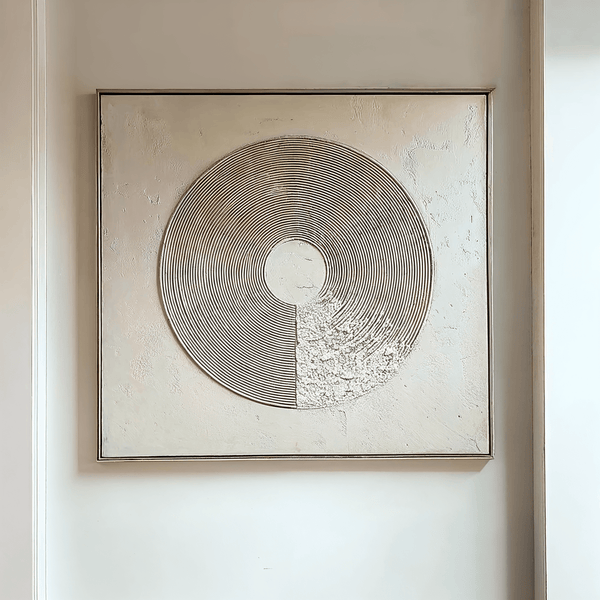 Westborne Cream & Gold Spiral Textured Canvas Wall Art Accessories 