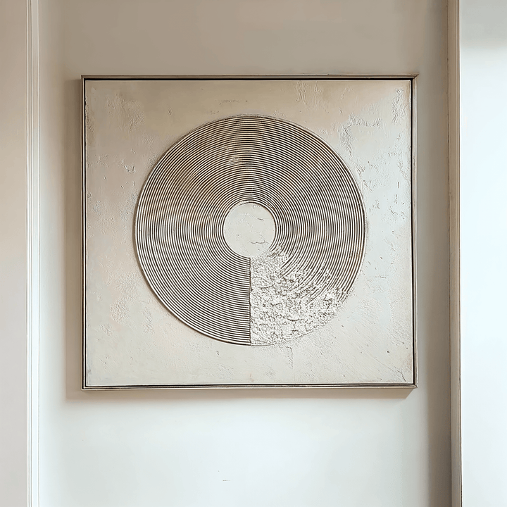 Westborne Cream & Gold Spiral Textured Canvas Wall Art Accessories 