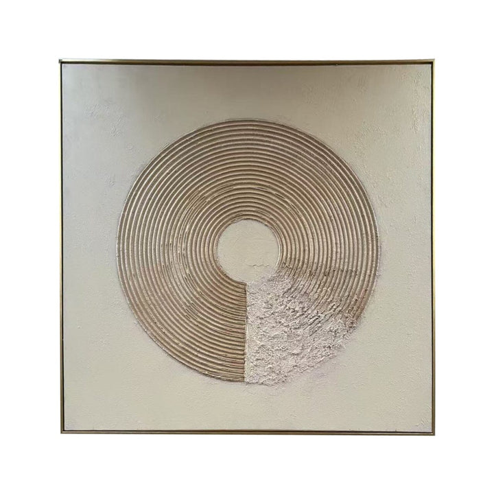 Westborne Cream & Gold Spiral Textured Canvas Wall Art Accessories 