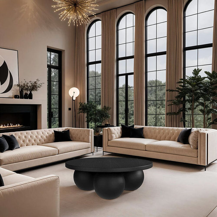 Westminster Matte Black Round Coffee Table Furniture 