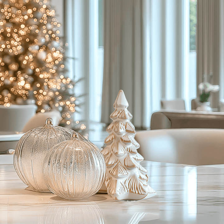 White Ceramic Decorative Christmas Tree Ornament Accessories 