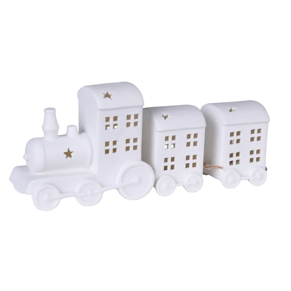 White Ceramic Decorative Festive Train Ornament Accessories 