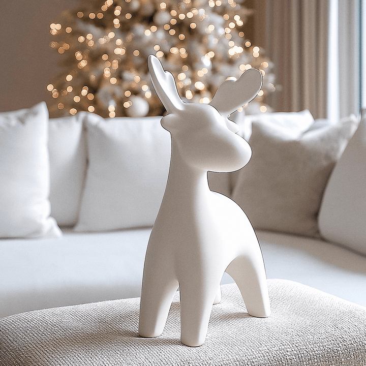 White Decorative Festive Reindeer Ornament Accessories 