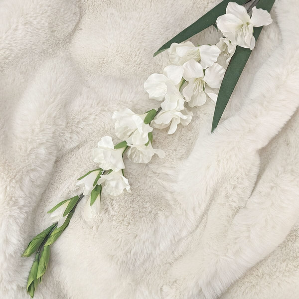 White Faux Gladioli Single Stem Flower Accessories 