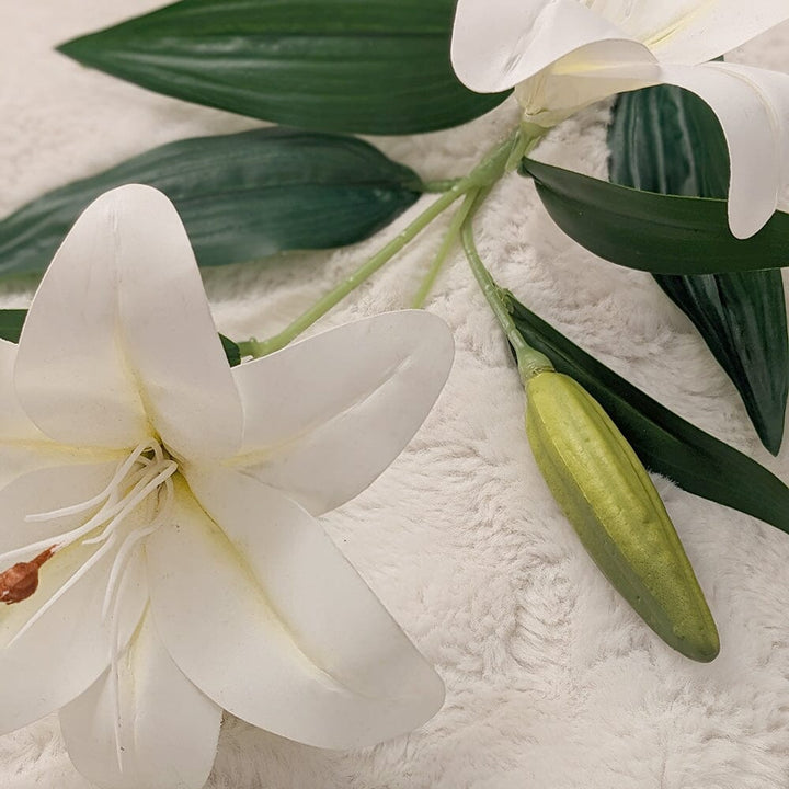 White Faux Lily Single Stem Flower Accessories 