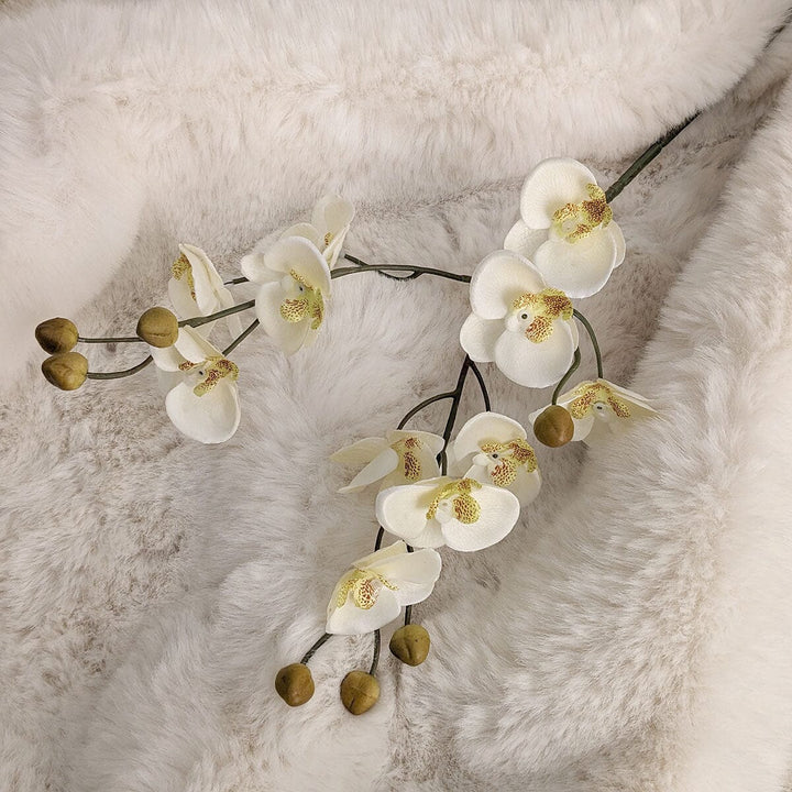 White Faux Orchid Single Stem Floral Accessories 