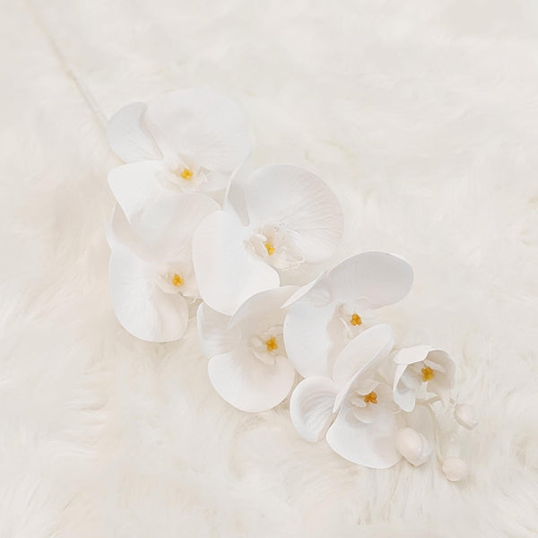 White Faux Orchid Single Stem Floral Accessories 