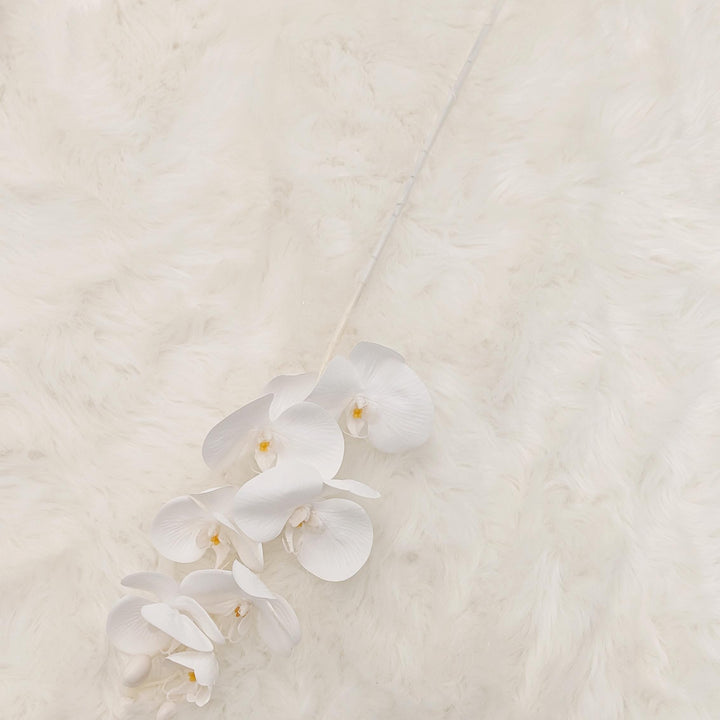 White Faux Orchid Single Stem Floral Accessories 