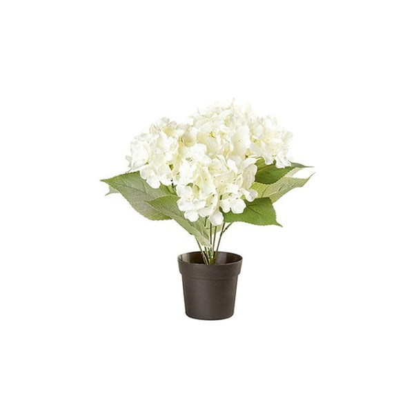 White Faux Potted Hydrangea Flower Accessories 