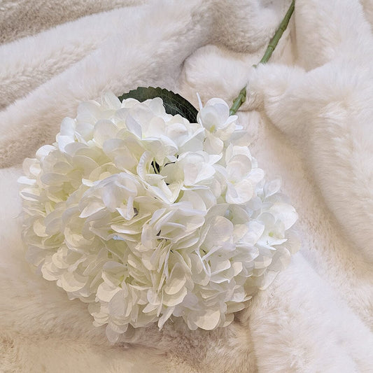 White Giant Pom Pom Hydrangea Single Stem Flower Accessories 