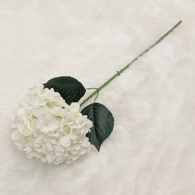 White Giant Pom Pom Hydrangea Single Stem Flower - Set of 3 