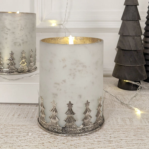 White, Gold & Silver Christmas Tree Decorative Candle Holder Accessories 