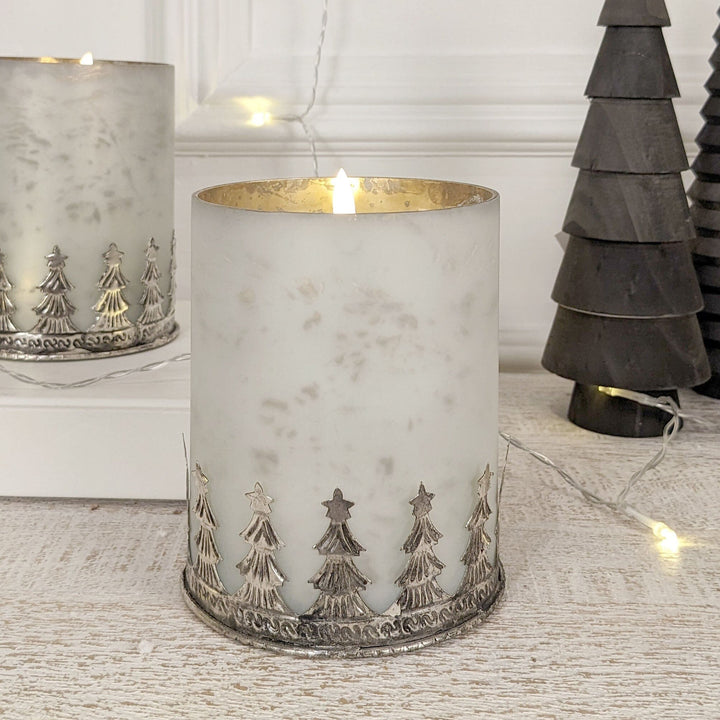 White, Gold & Silver Christmas Tree Decorative Candle Holder Accessories 