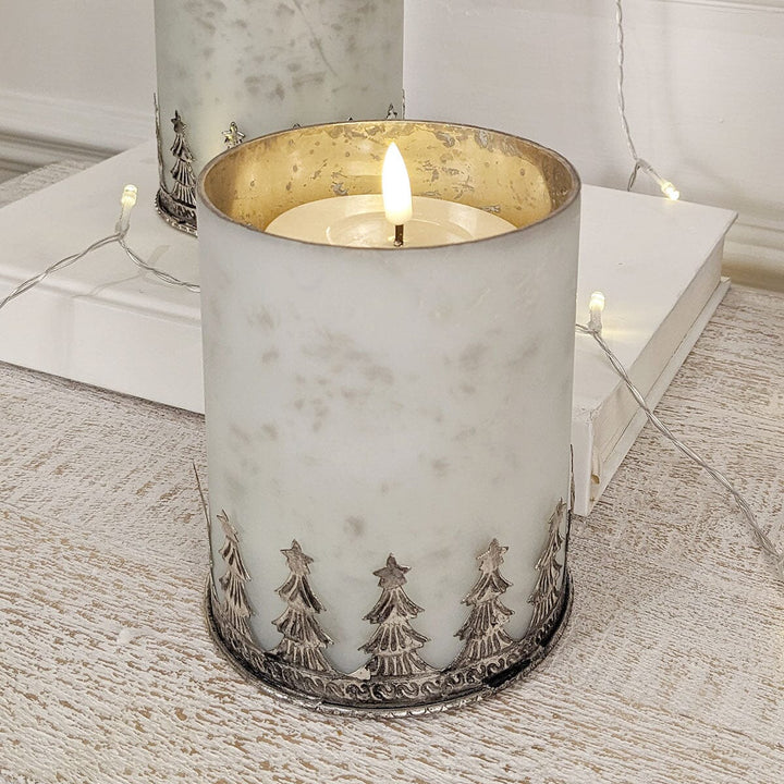 White, Gold & Silver Christmas Tree Decorative Candle Holder Accessories 