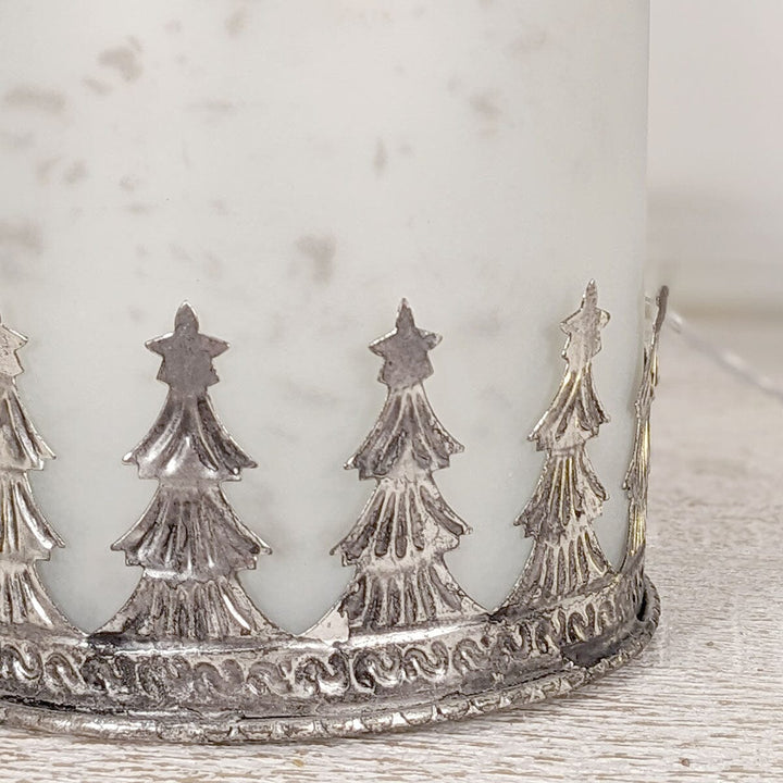 White, Gold & Silver Christmas Tree Decorative Candle Holder Accessories 