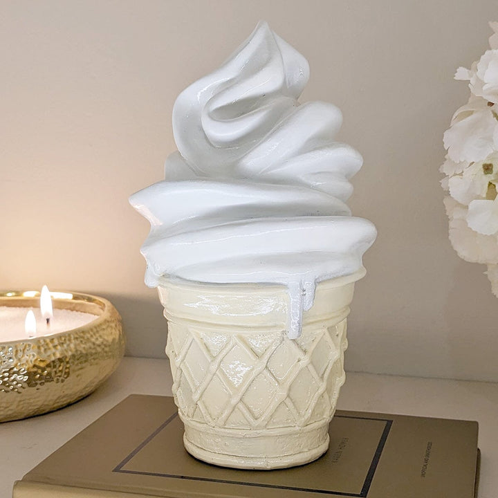 White Ice Cream Cone Decorative Sculpture Accessories 