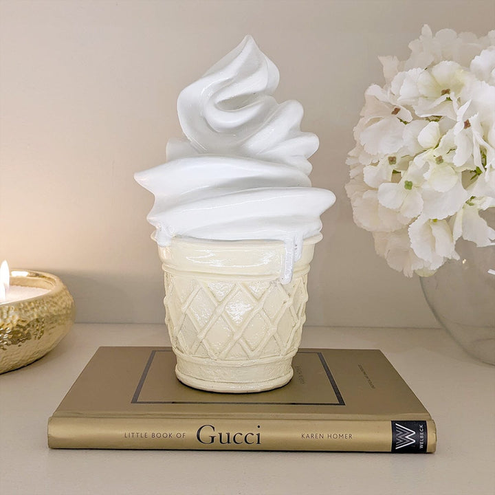 White Ice Cream Cone Decorative Sculpture Accessories 