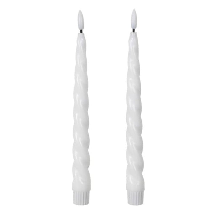 White LED Twisted Candlesticks - Set of 2 Fragrance 