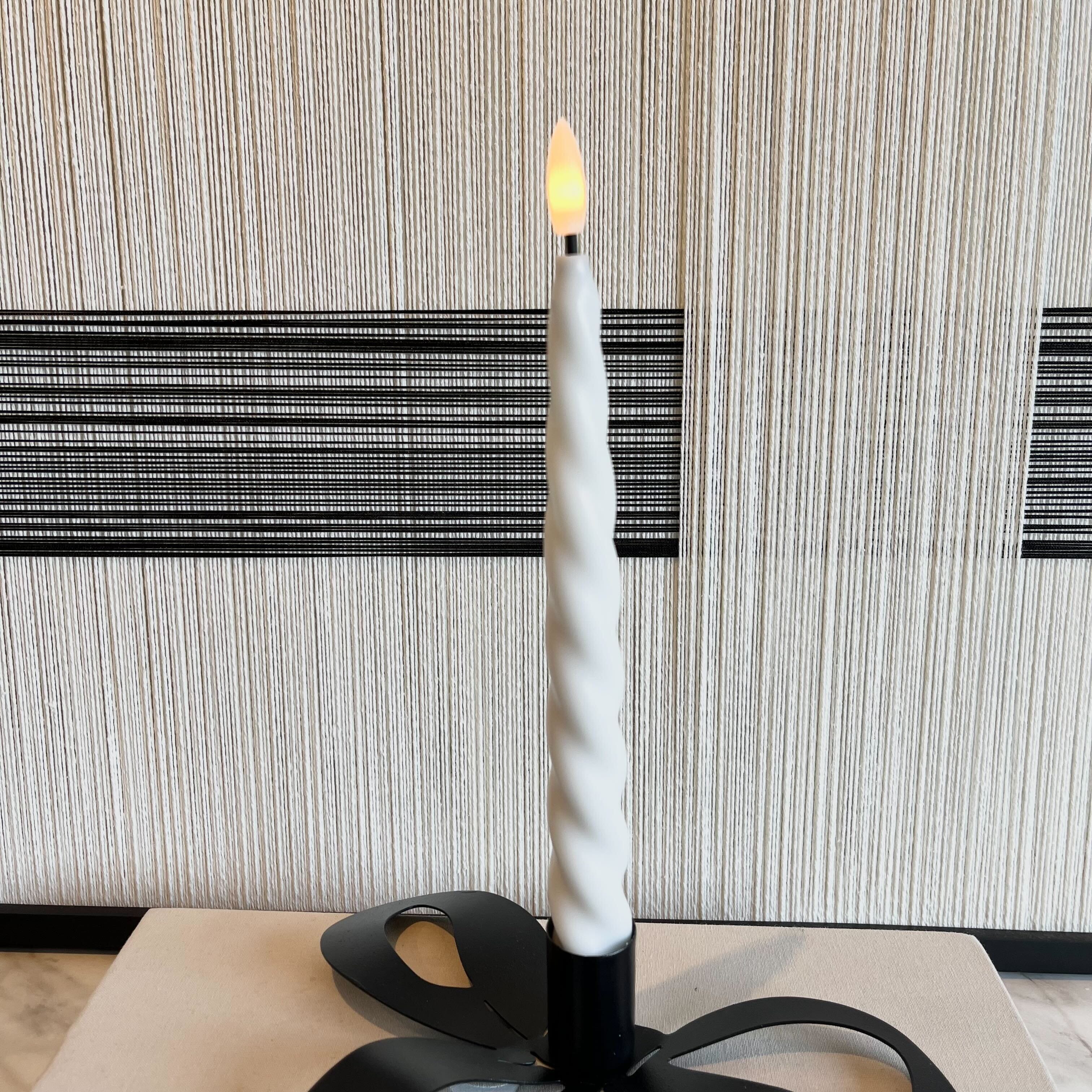 White LED Twisted Candlesticks - Set of 2 Fragrance 
