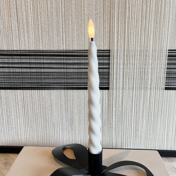 White LED Twisted Candlesticks - Set of 2 Fragrance 