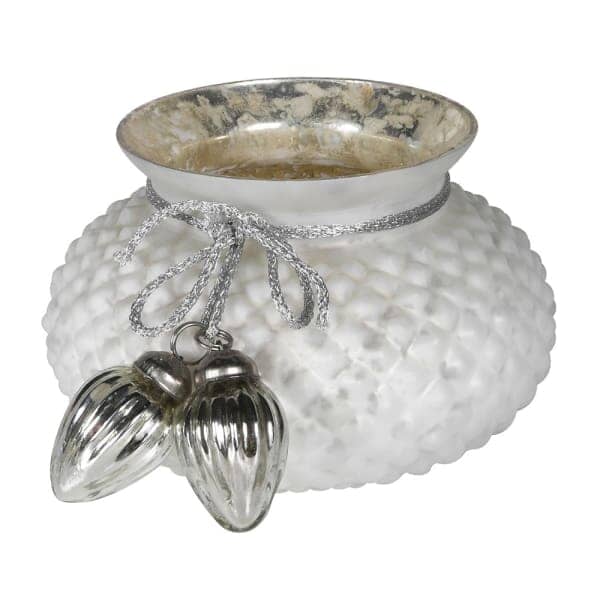 White & Silver Acorn Votive Accessories 