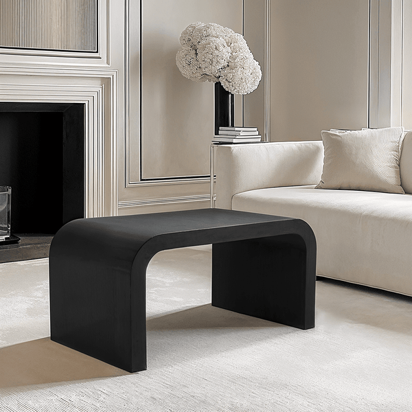 Whittaker Black Curved Coffee Table Furniture 