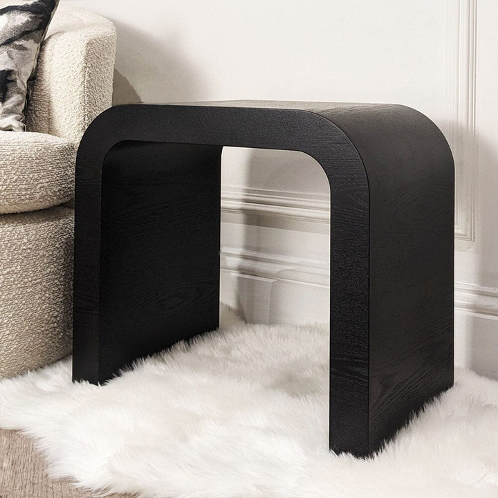 Whittaker Black Curved Side Table Furniture 