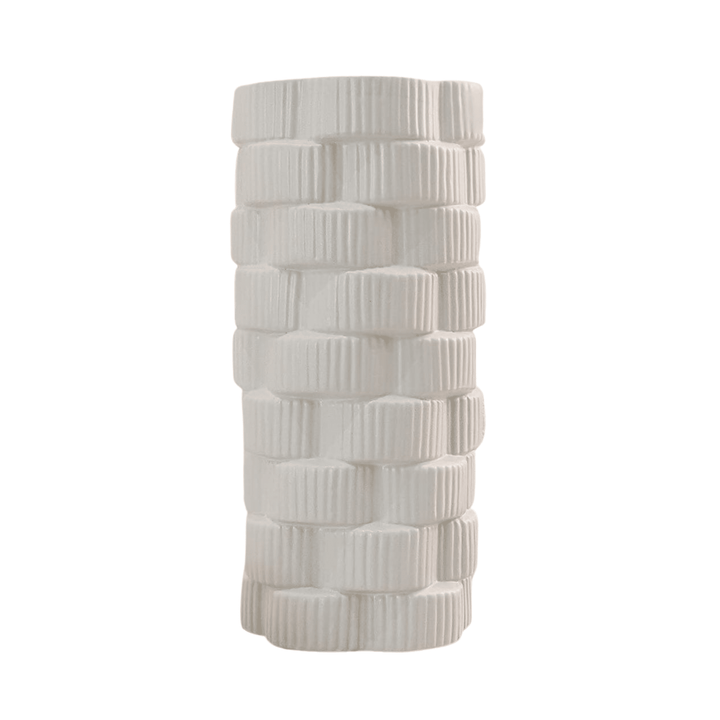 Willow Large White Ribbed Ceramic Vase Accessories 