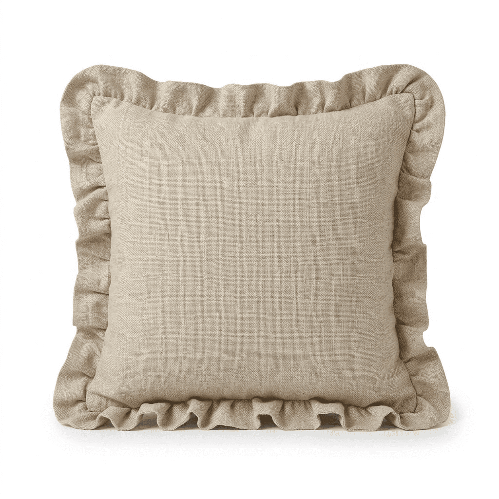 Wilmare Taupe Scalloped Edge Cushion Cover - 45x45cm Textiles 