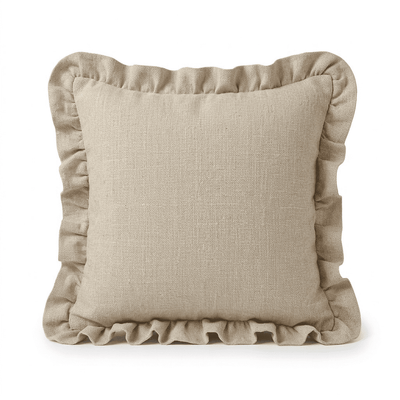 Wilmare Taupe Scalloped Edge Cushion Cover - 45x45cm Textiles 